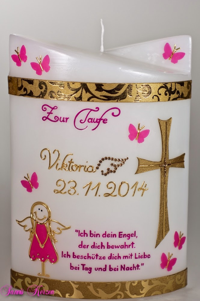 Taufkerze "Lahja" Ohne Ranken doppelt oval abg.