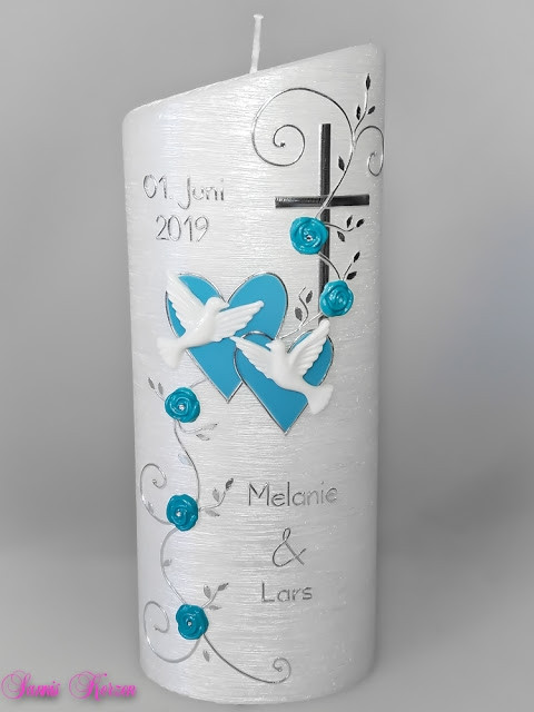 Hochzeitskerze türkis