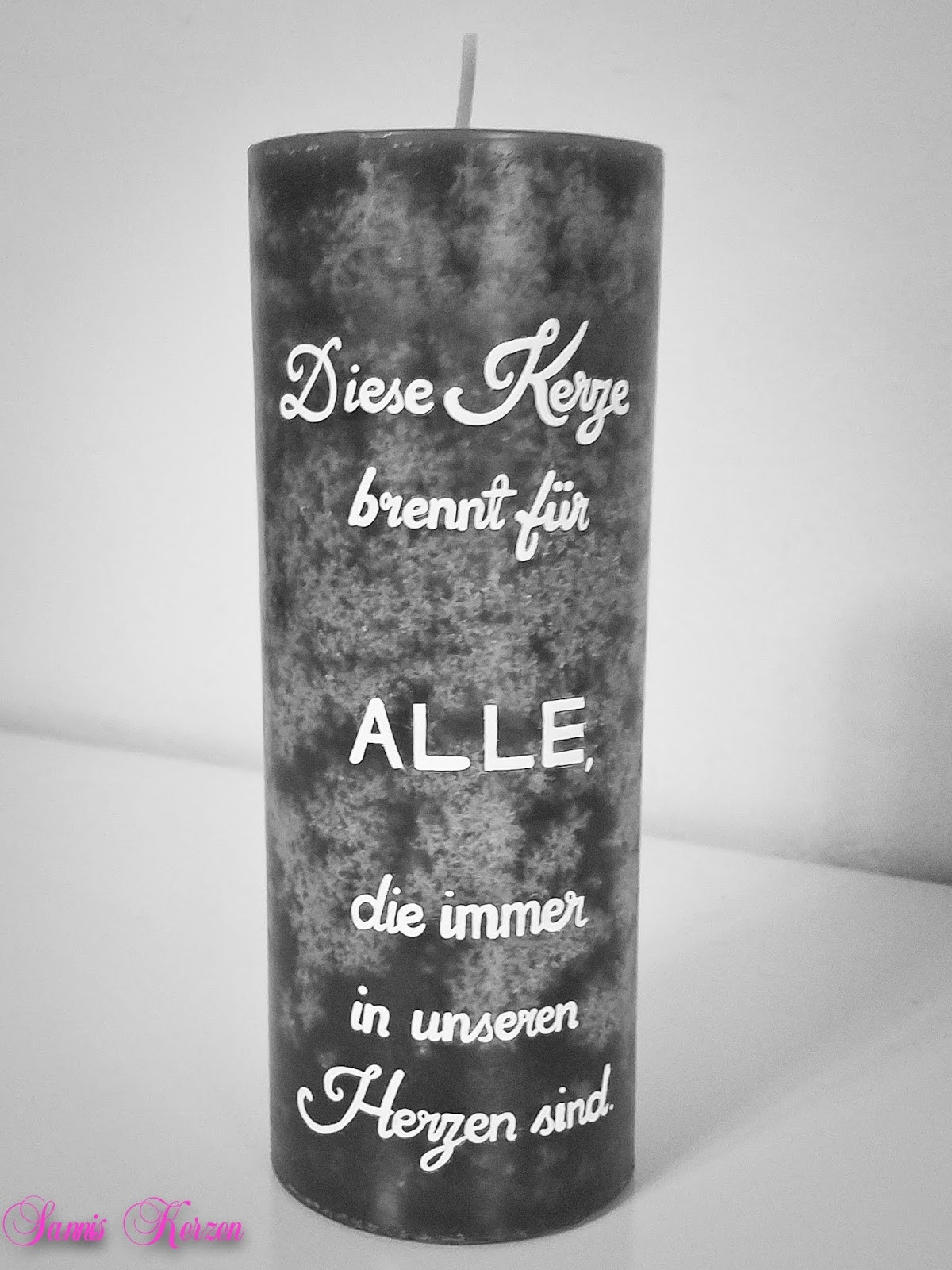 Hochzeit Gedenkkerze für Verstorbene "Text"