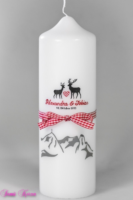 Hochzeitskerze "Bayrische Hirsche"
