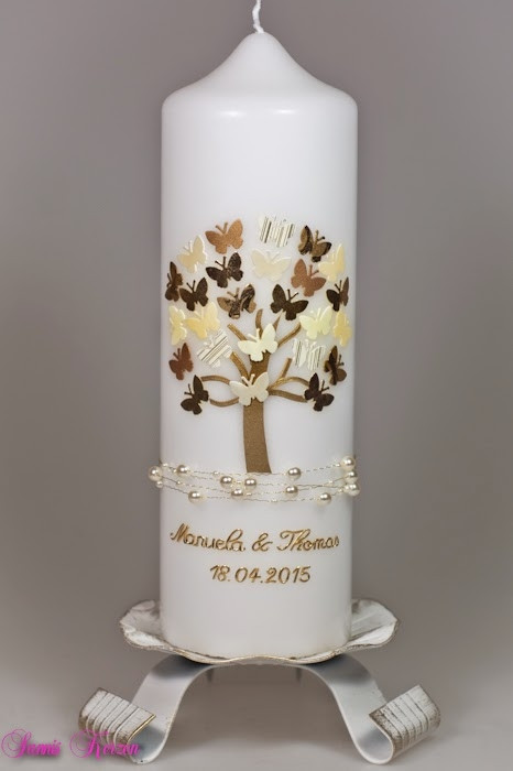Hochzeitskerze Schmetterlinge