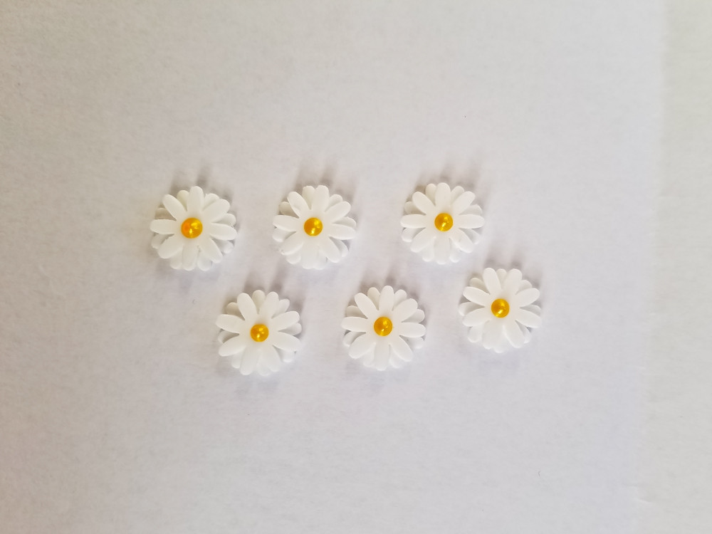  Gänseblümchen 6 Strass Wachs-Blüten