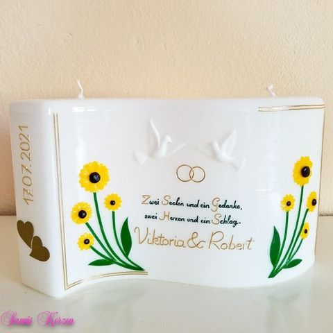 Blütenzauber Hochzeitskerze breit