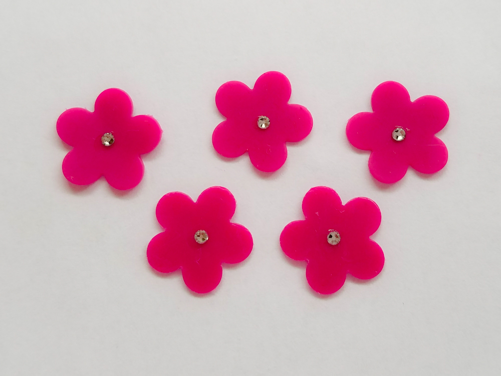 freie Farbwahl 5 Strass Wachs-Blüten groß