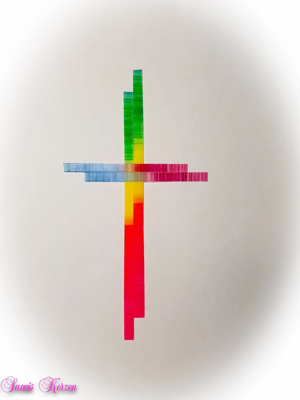 großes Wachs Regenbogen Kreuz