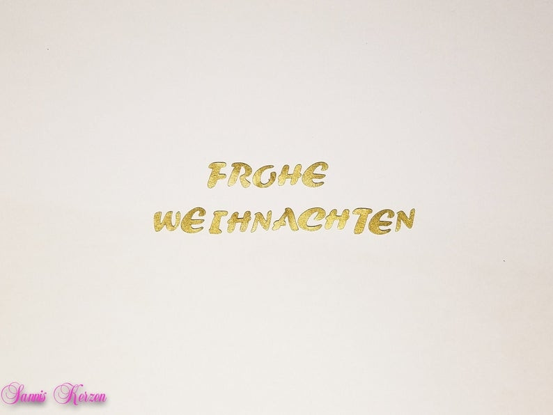 Wachs-Buchstaben Frohe Weihnachten