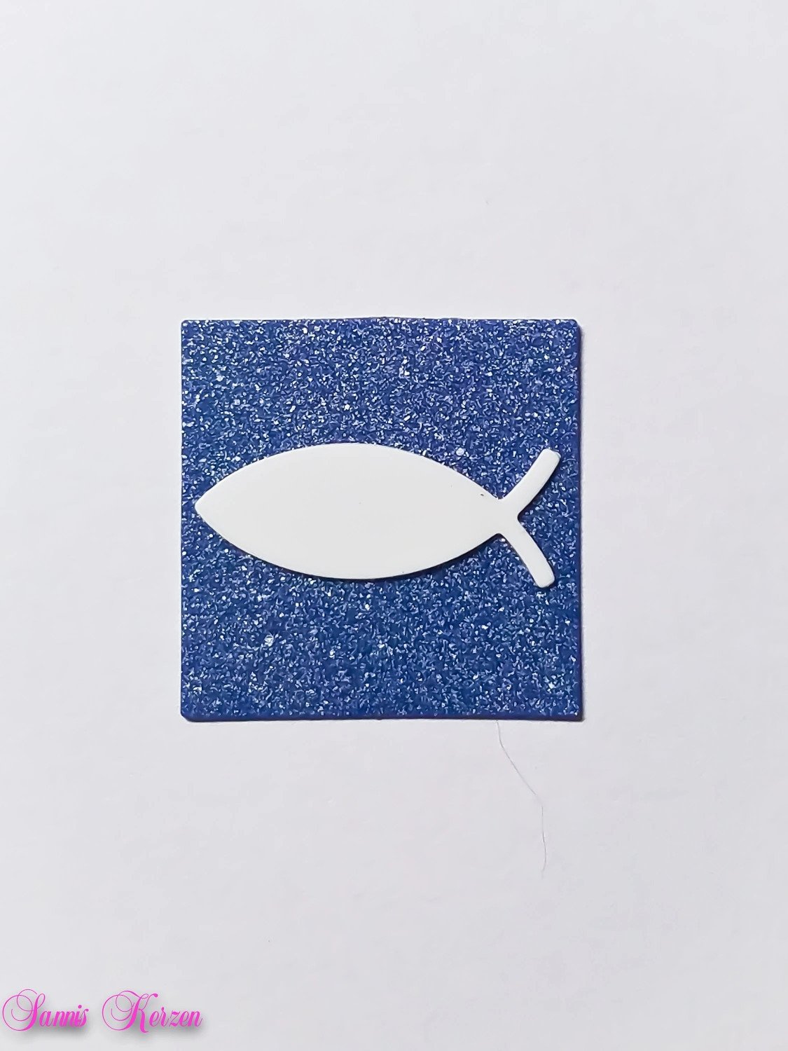 freie Farbwahl Wachs-Quadrat mit Fisch