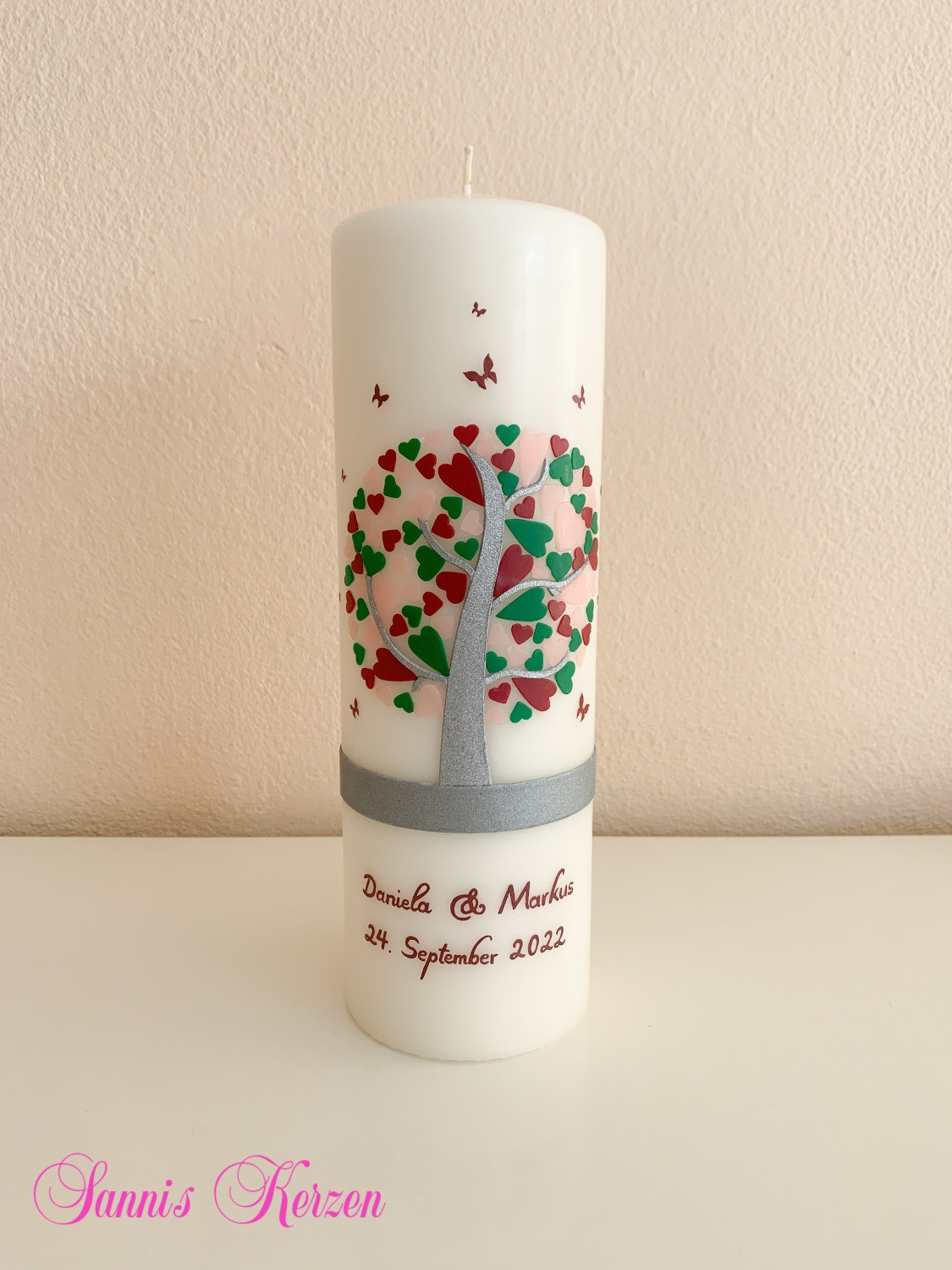Hochzeitskerze Herzbaum