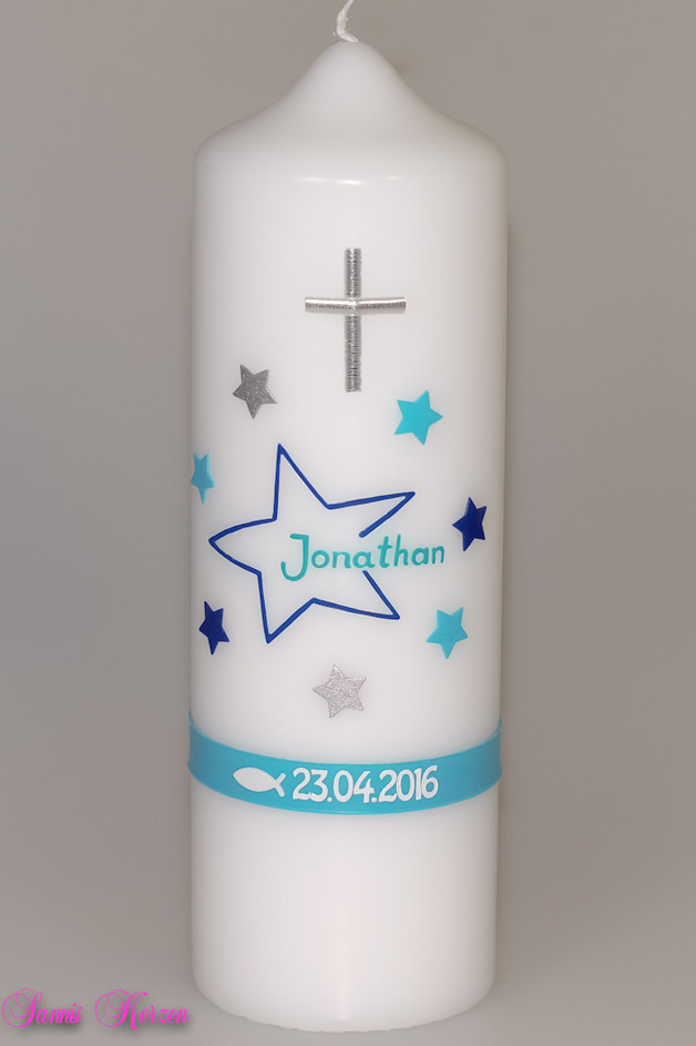  Taufkerze Sternchen