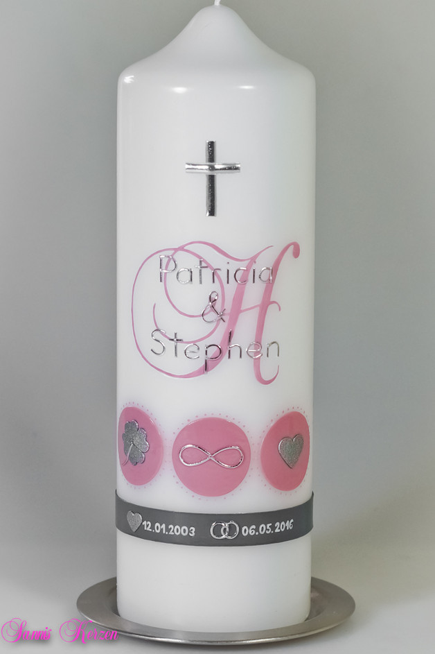 Hochzeitskerze Monogramm mit Zeichen