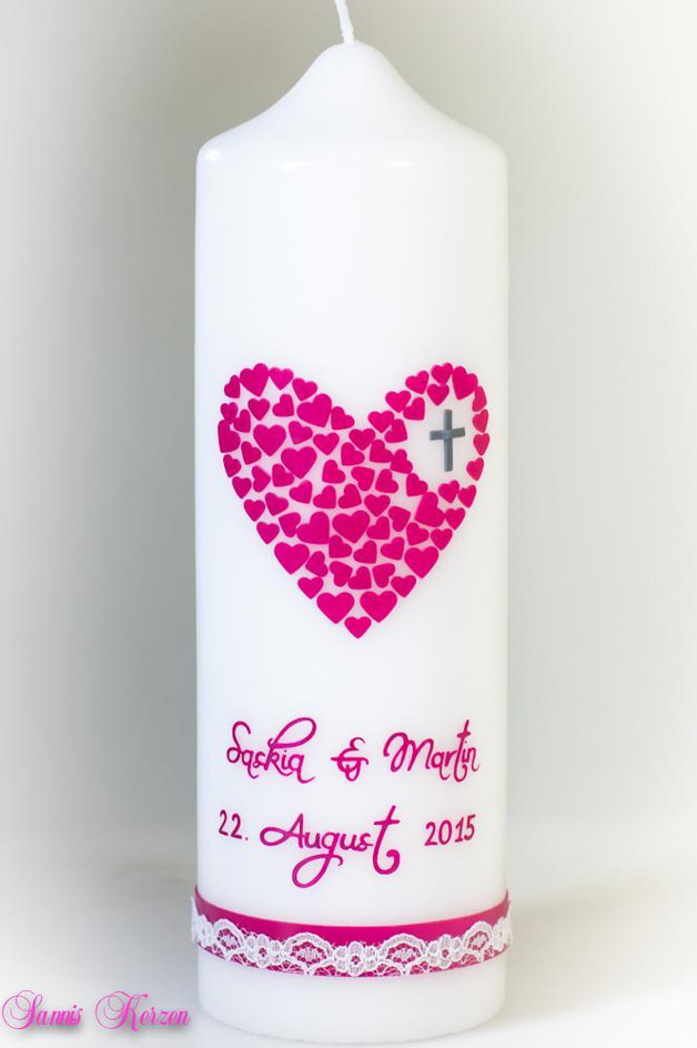 Hochzeitskerze Herz aus Herzen