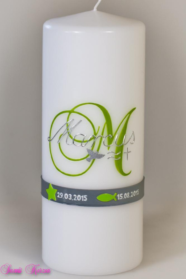 Taufkerze Monogramm +