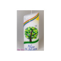 Taufkerze Herzbaum Sommer oval abg.