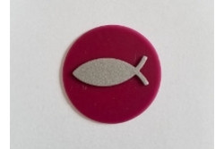 freie Farbwahl Wachs-Kreis mit Fisch