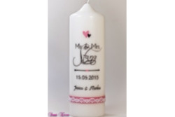 Hochzeitskerze Mr&Mrs
