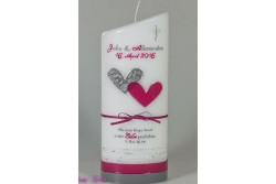Hochzeitskerze schlicht Vintage mit Spruch 