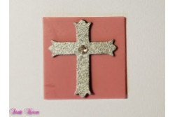 Wachs-Quadrat mit Kreuz und Strassstein