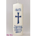 Hochzeitskerze "Kreuz mit Spruch" wollweiß
